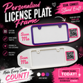 Personalized QR Code License Plate Frame | 3D Printed Custom Frame