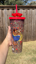 Princess 24oz Snowglobe Cup with straw topper