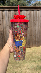 Princess 24oz Snowglobe Cup with straw topper