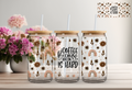 Coffee, Because Adulting is Hard 16 oz Glass Libby Cup with Straw
