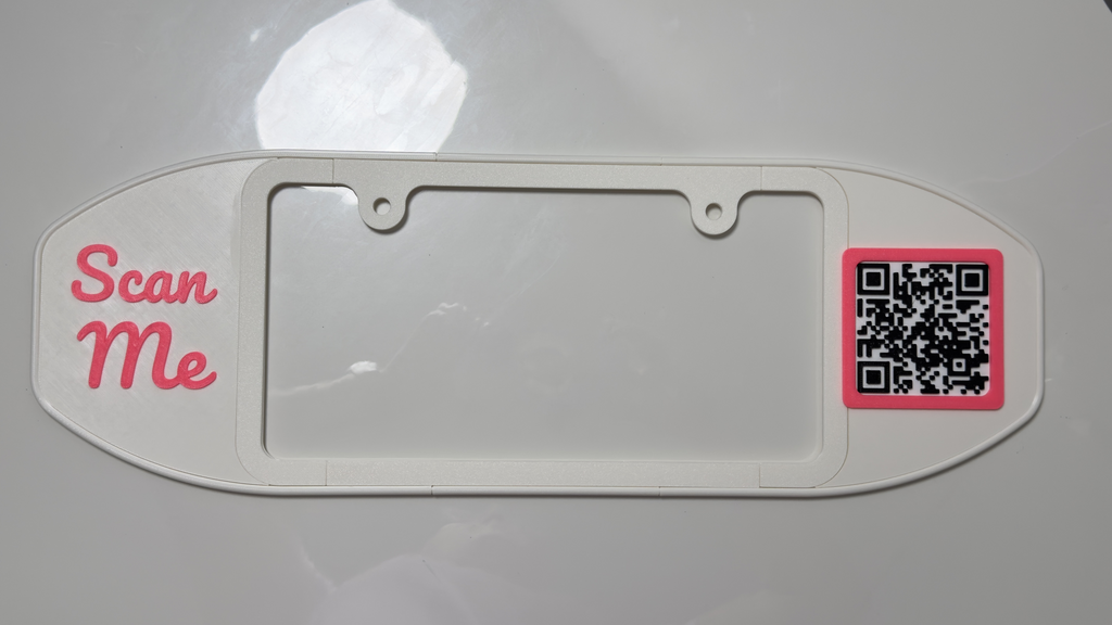 License Plate Frame with QR code
