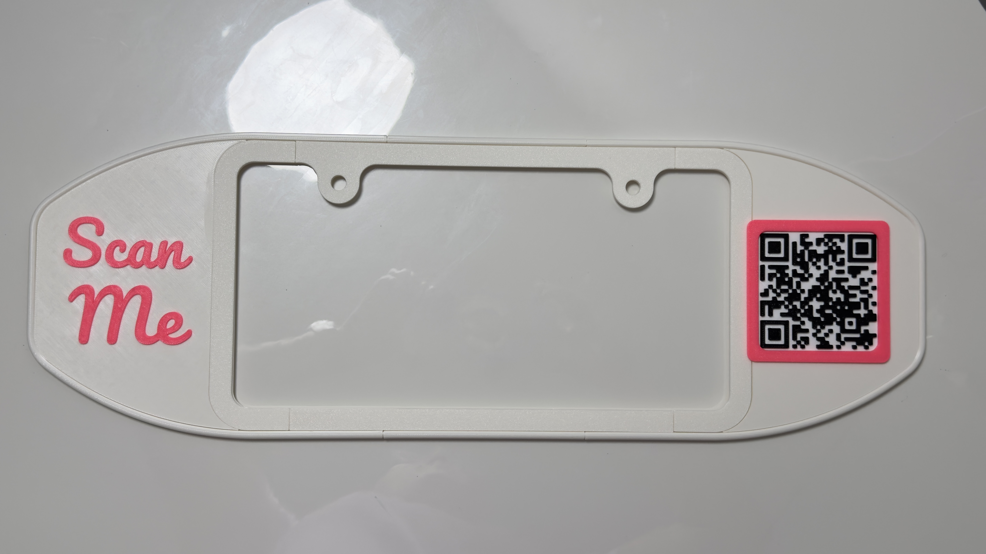 License Plate Frame with QR code