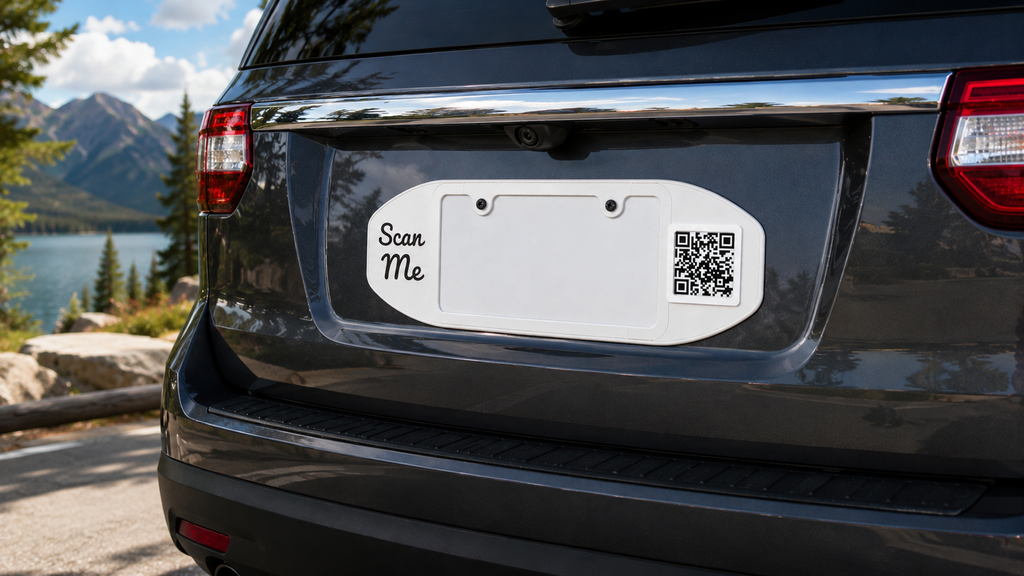 License Plate Frame with QR code