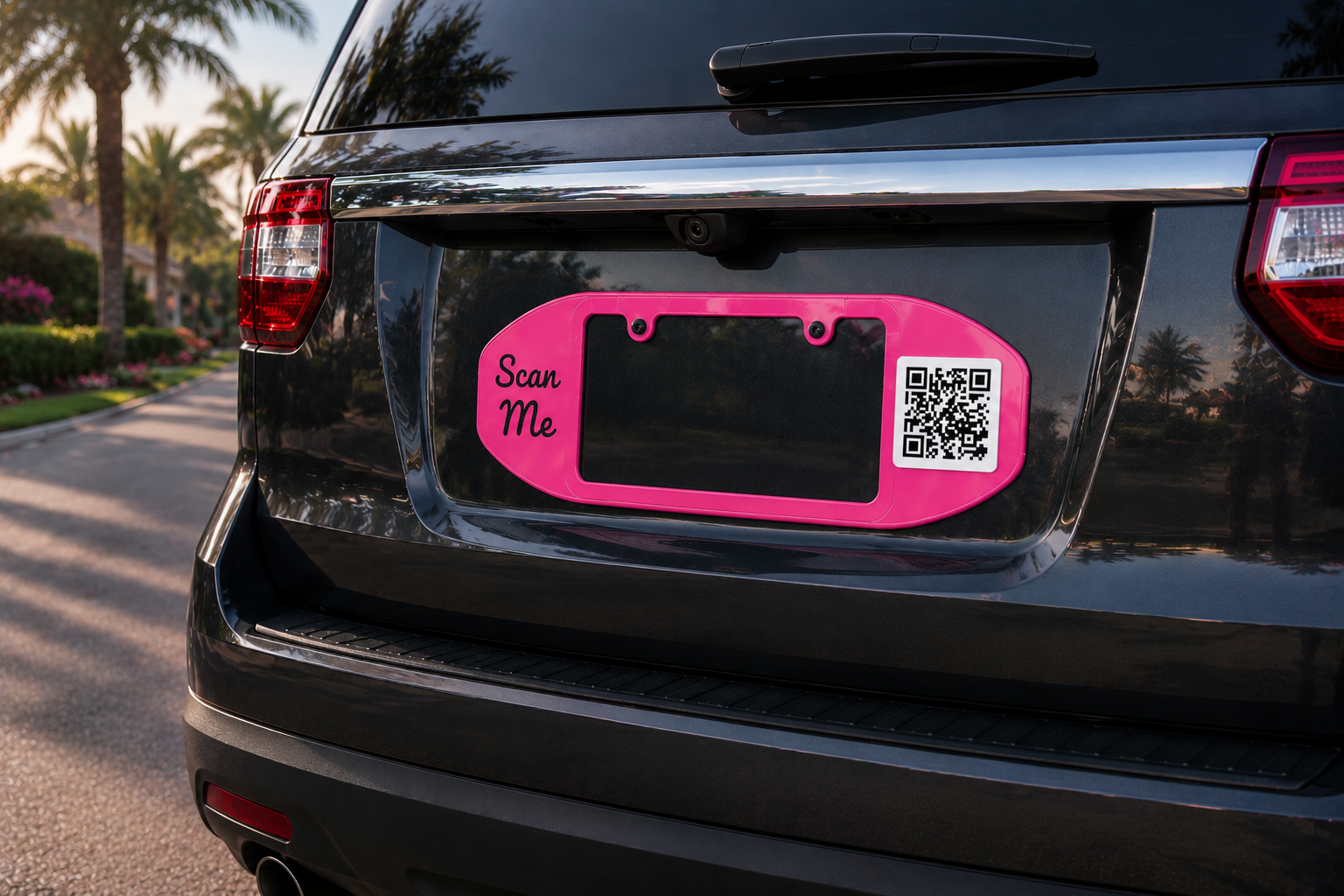 License Plate Frame with QR code