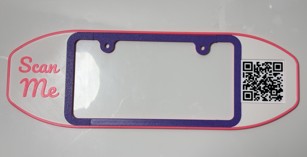 License Plate Frame with QR code