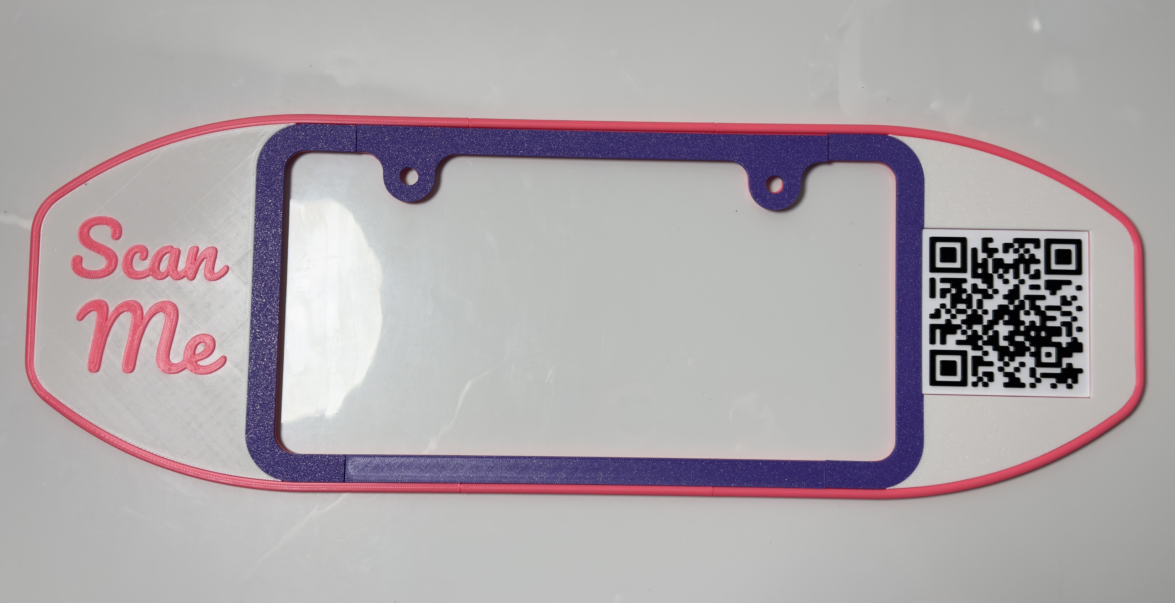 License Plate Frame with QR code