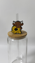 Highland Cow with Sunflower