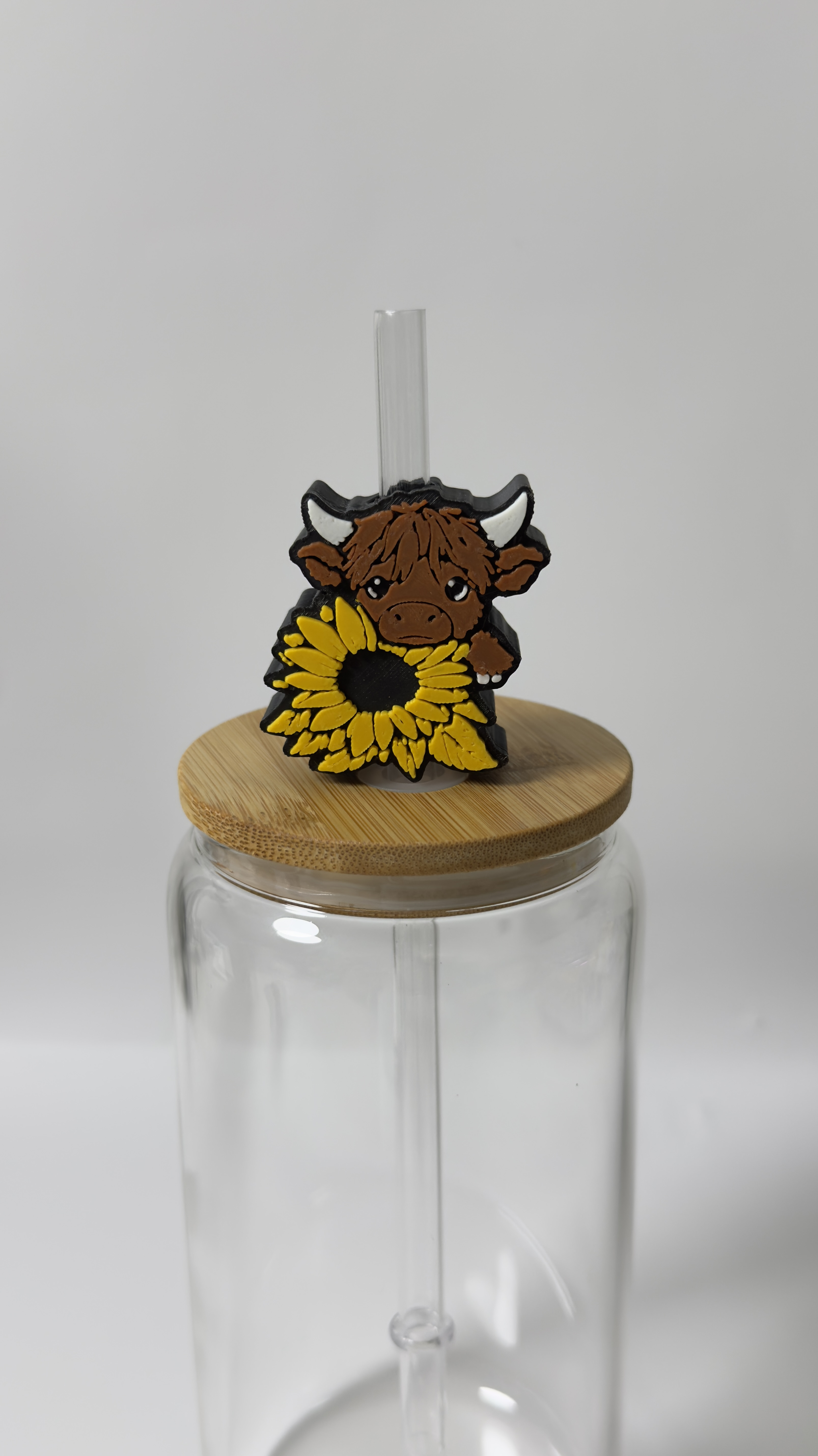 Highland Cow with Sunflower