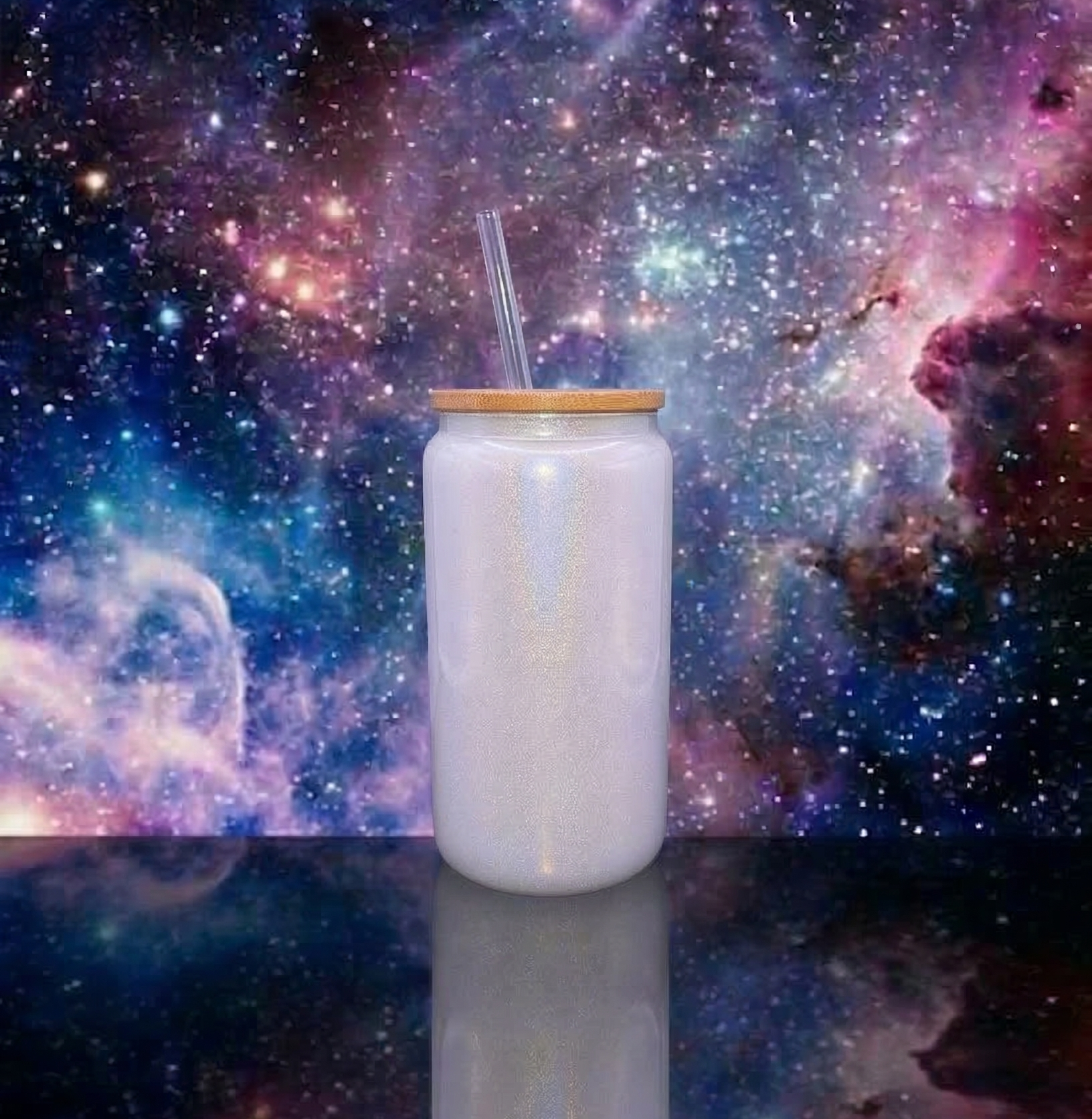 16 oz Shimmer Glass Can Cup