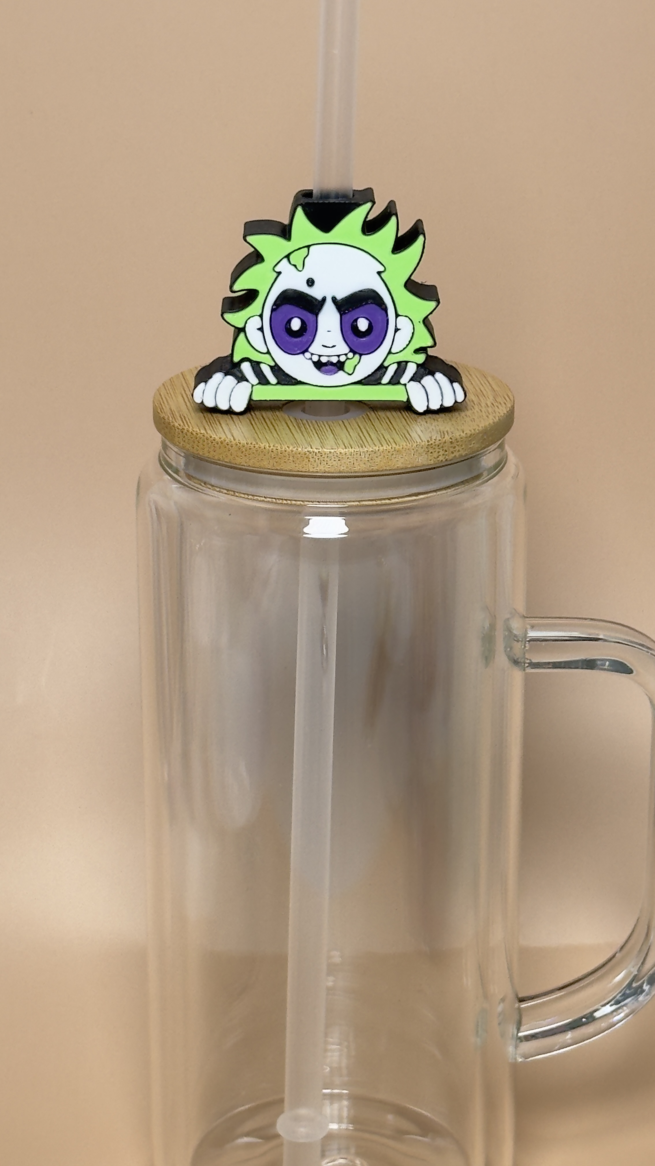 Beetlejuice Straw topper and Tab Opener