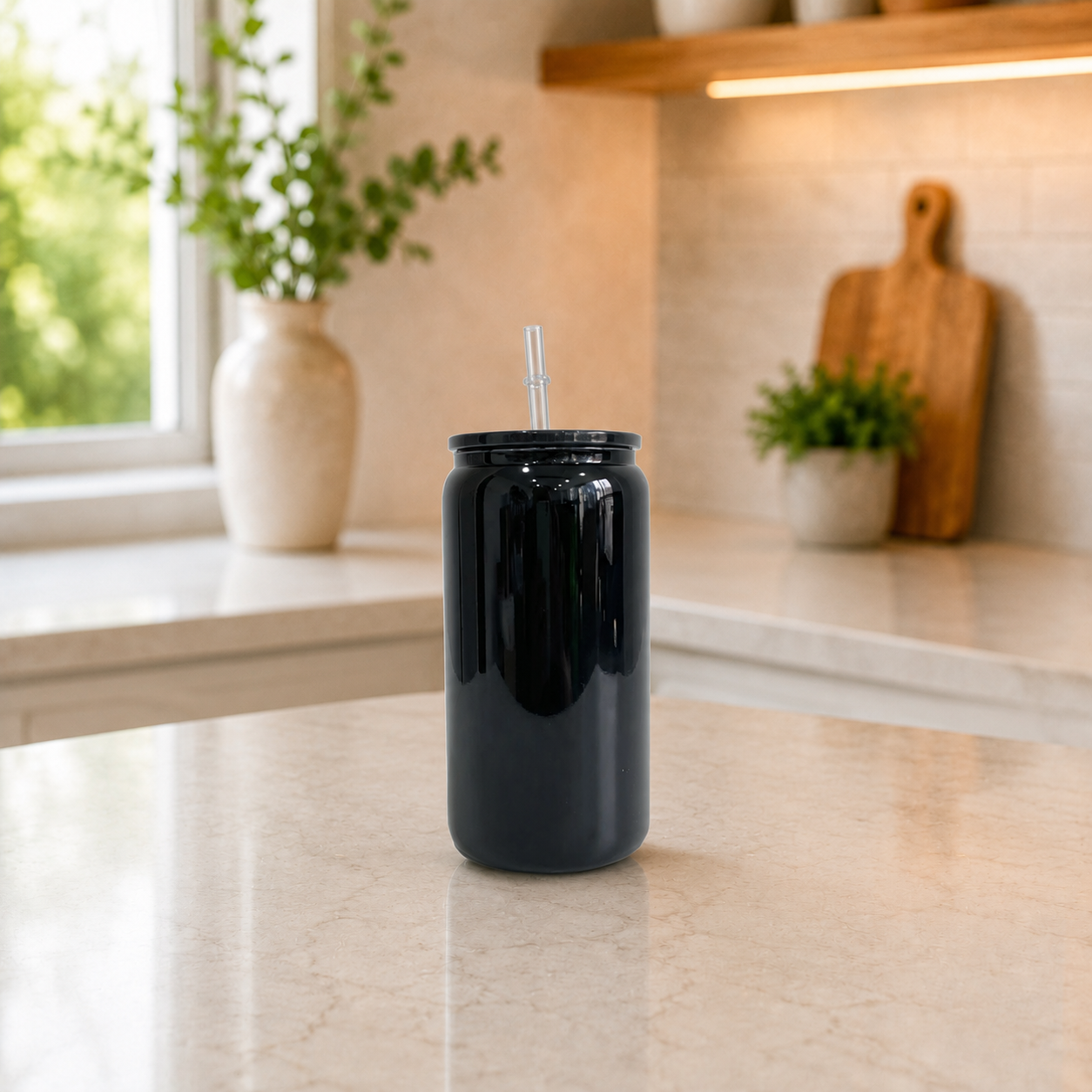 16 oz Black Libby Glass Cup