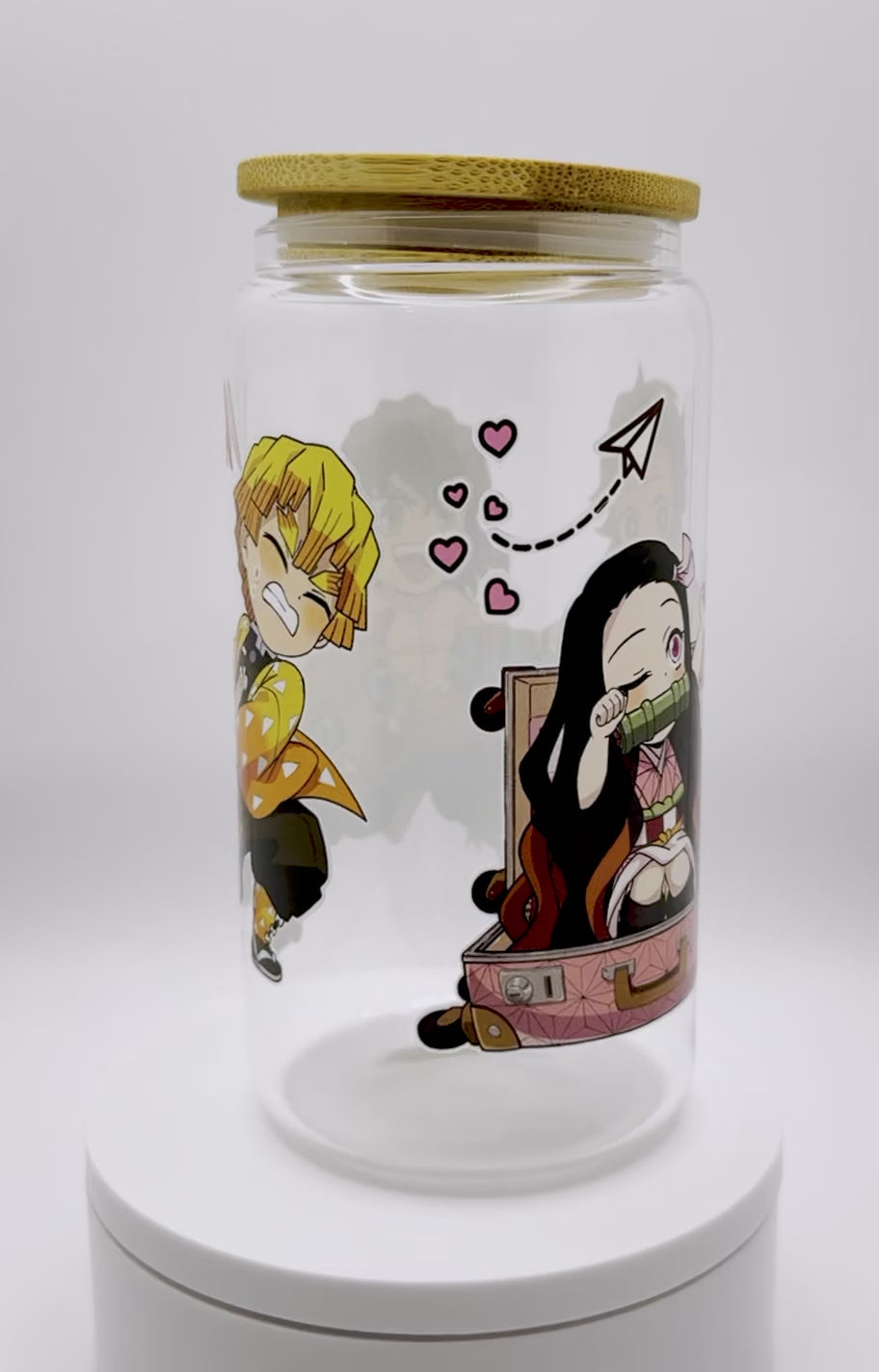 Anime DS 16 oz Glass Libby Cup with Straw