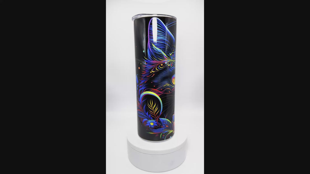 Colorful Black Cat 20 oz Stainless Steel Tumbler